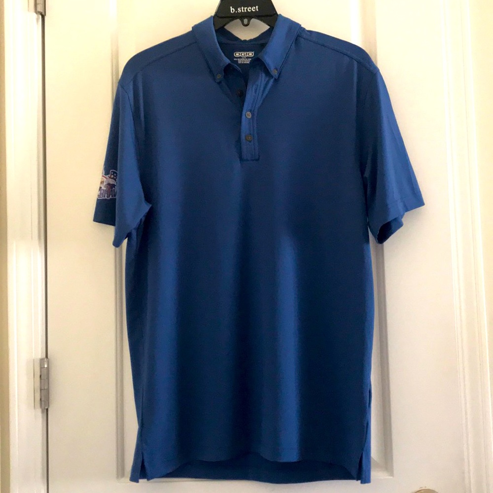 OGIO Midwest BBQ For the Brave Blue Polo Shirt
